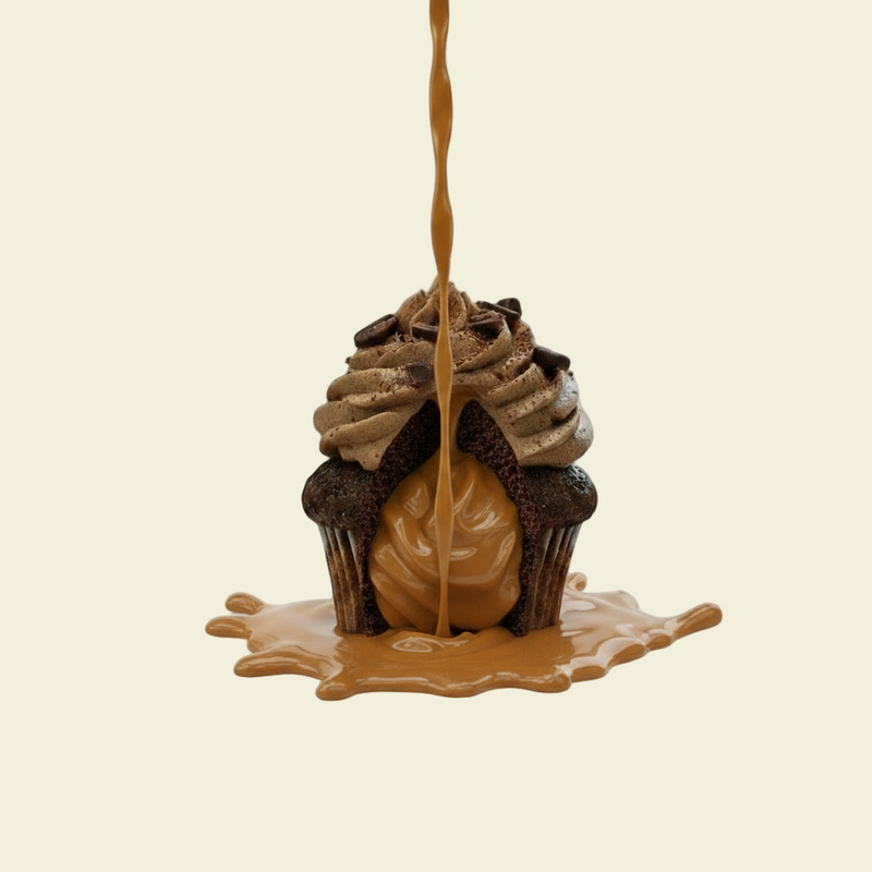 Chocolate cupcake with transparent background